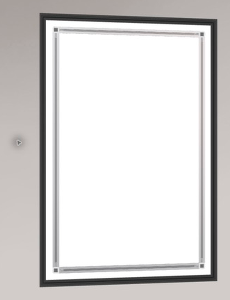 Beleuchtetes Regal im Hochformat – Rückseite und Aufhängung